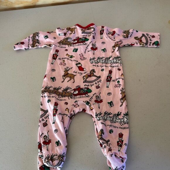 Mudpie Pink Kids One Piece with Festive Print - Picture 4 of 4